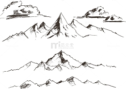 矢量山脉风景插画
