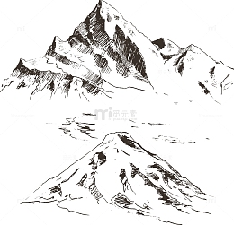矢量手绘大山