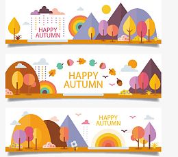 秋天的景色矢量图