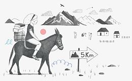 黑色铅笔画