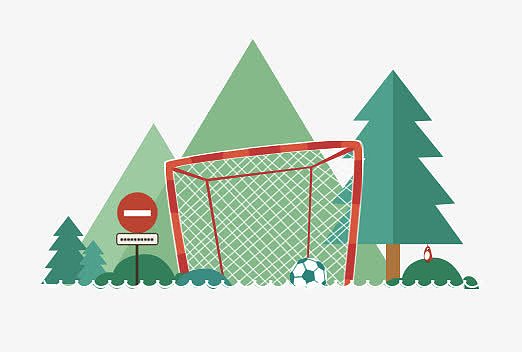 卡通足球场png梦幻手绘游戏背景jpg水彩绿色山脉免抠图png绿色公路