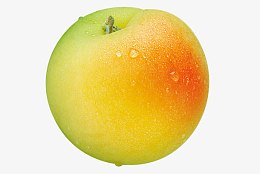 有水珠的新鲜桃子