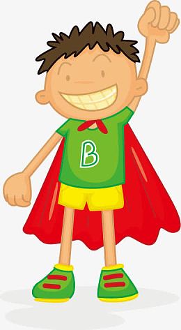 手绘卡通男孩胜利图案