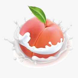 矢量桃子牛奶