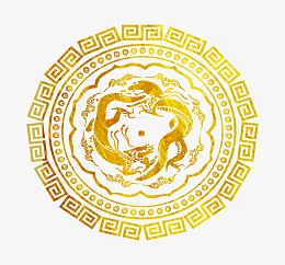 圆形龙腾纹
