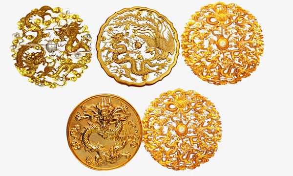 金色团龙纹