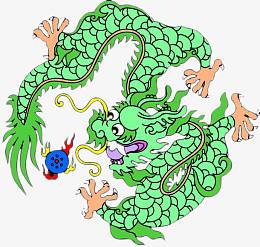 绿色的龙戏珠
