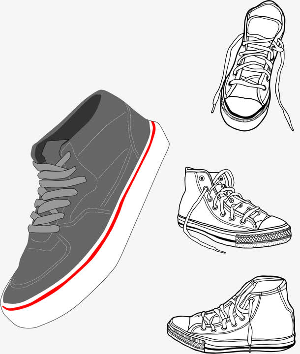 矢量手绘运动鞋免抠素材免费下载_觅元素51yuansu.com