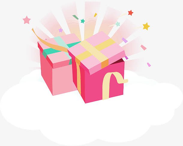 粉红色闪光礼物盒
