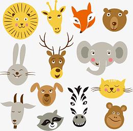 动物头像矢量图