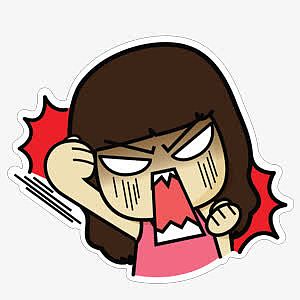 女孩epspng卡通商务女士矢量png照镜子的女孩png非常生气烦躁的卡通女