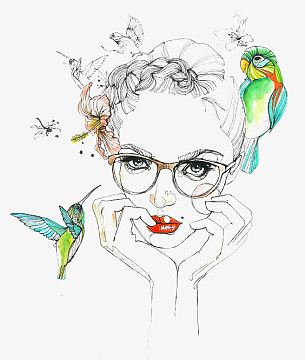 欧美(564x666)png卡通手绘女生头像(707x1060)png纠结女生(582x600)