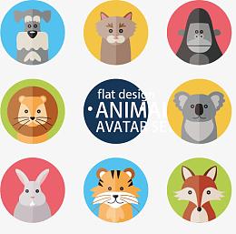 矢量手绘卡通动物图标