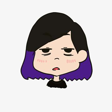 无精打采的女人epspng涂鸦色彩png超可爱表情包png戴皇冠的女人头像