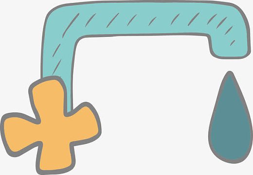 手绘绿色水龙头