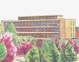 卡通手绘大学教学楼