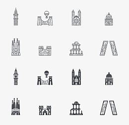 英国剑桥大学黑白简约设计图标