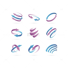 矢量彩色旋转箭头