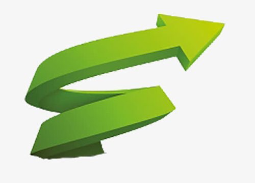 绿色箭头旋转弯曲