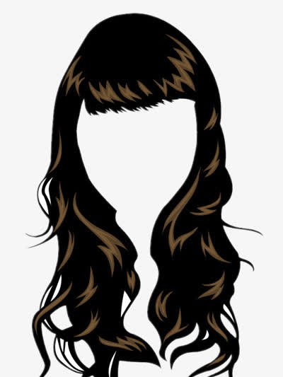 齐刘海卷发矢量图素材免费下载_觅元素