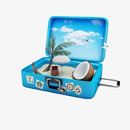 蓝色创意行李箱