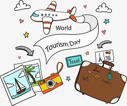 矢量手绘度假旅行