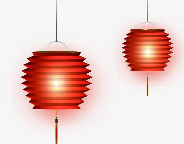 红色喜庆中式折纸灯笼