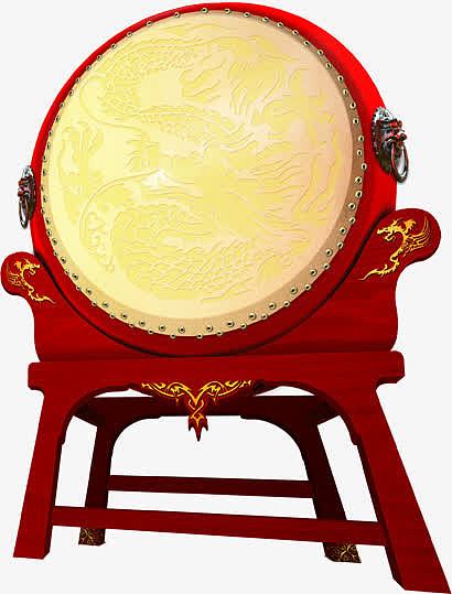 红色中式大鼓节日