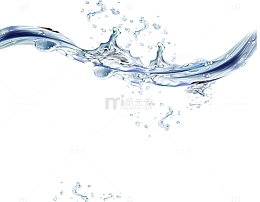蓝色水花水流飞溅效果元素