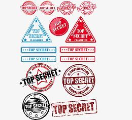 红色蓝色黑色印章模板素材