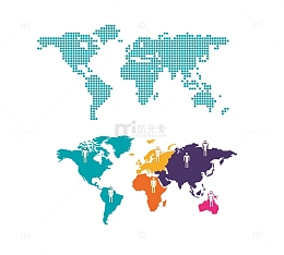 矢量商务科技地球平面图