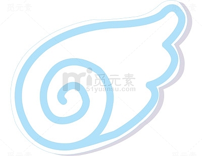 蓝色卡通小翅膀