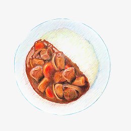 土豆盖饭手绘画素材图片