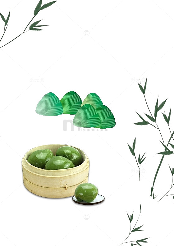 绿色清明节节日元素