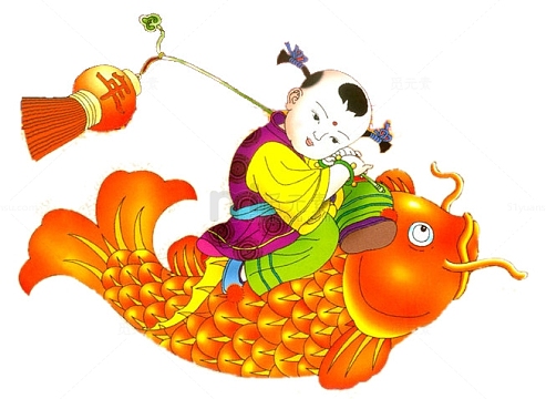 中国年画娃娃素材-中国年画娃娃图片元素-觅元素