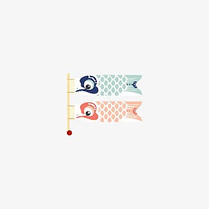 日式孩子节鲤鱼旗装饰