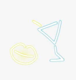 矢量霓虹酒杯