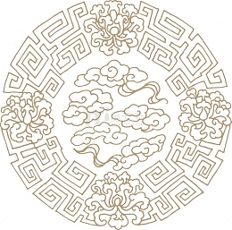 圆形古典花纹