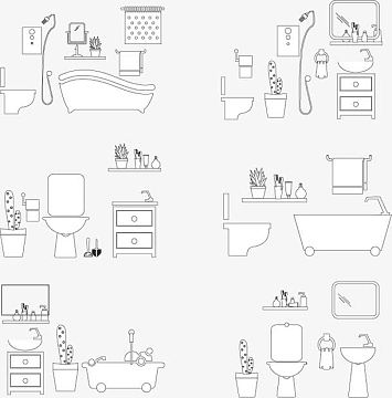 彩色浴室背景矢量素材下载