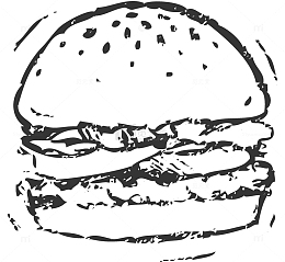 手绘快餐美食插画