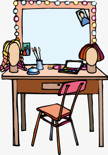 卡通梳妆台矢量