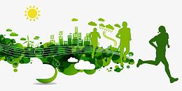 健康运动绿色跑酷元素