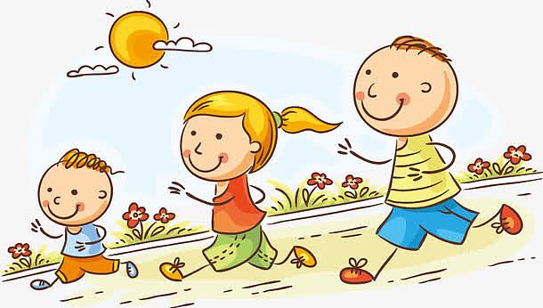 跑步的卡通孩子矢量素材素材免费下载_觅元素