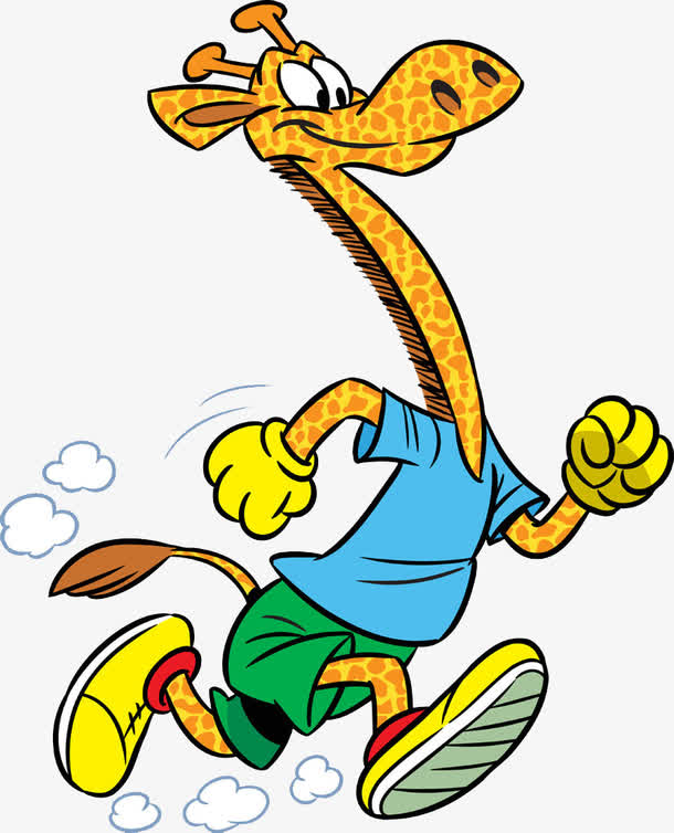 长颈鹿跑步高清免扣素材