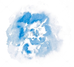 蓝色水彩泼墨画