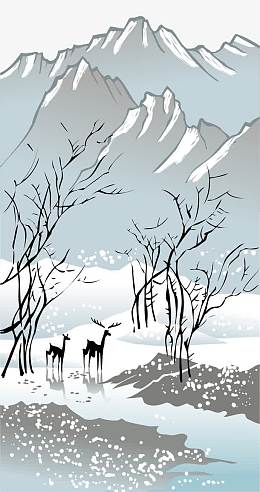 超美日本插画风风景装饰画
