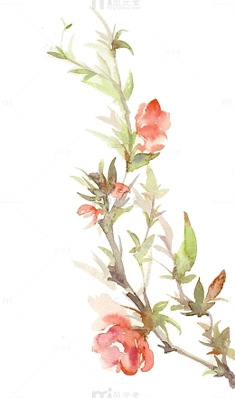 彩墨桃花图片素材