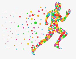 彩绘男人跑步高清免扣素材