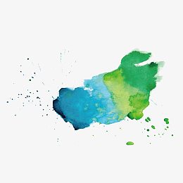 矢量彩墨蓝绿渐变痕迹