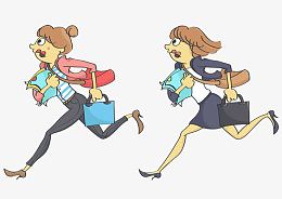 跑着去上班的女人高清免扣素材